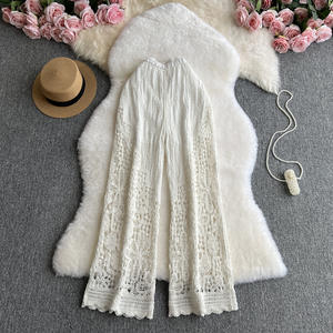 <span class=keywords><strong>Pantalones</strong></span> Anchos de Encaje Holgados de Cintura Alta con Transparencias Retro para Mujer, Moda - Product Image 3