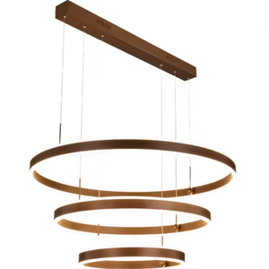 Luz colgante de techo de cristal gris humo moderna decorativa LED anillo grande hecho a medida con anillos de cristal de alumbre - Product Image 6