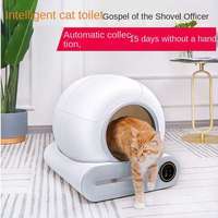 Litière automatique pour chat intelligente Snowpaws, en plastique écologique, ronde, avec pelle à excréments automatique, capacité de 65 L, semi-électrique