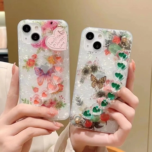 <span class=keywords><strong>Funda</strong></span> para <span class=keywords><strong>iPhone</strong></span> 13/14 Pro/Pro Max con <span class=keywords><strong>Correa</strong></span> de Muñeca Brillante, Protección 360°, Material TPU+PC, Diseño de Mariposa - Product Image 2