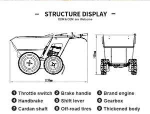 SONGMAO Carriola Elettrica <span class=keywords><strong>a</strong></span> Benzina da 300kg/100L, Carriola Cingolata per Calcestruzzo e Rifiuti da Costruzione, per Edilizia o Agricoltura - Product Image 5