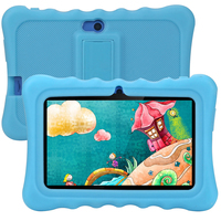 Tableta PC Android de 7 Pulgadas A133 2+32G Quad Core 0.3+2 Mega 2.4G Wifi para Niños con Funda de Silicona de Dibujos Animados y Software Iwawa