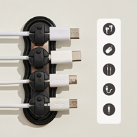 Clip de câble multifonctionnel avec logo personnalisé, organisateur de câbles de bureau, support de câbles auto-adhésif pour chargeur USB, câble d'ordinateur, ligne de casque