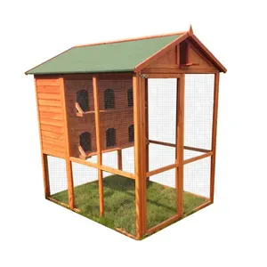 Venda por atacado gaiola de pássaros, jardim ecológico personalizado, casas de pássaros ao ar livre, casa de madeira para animais de estimação, porquinho