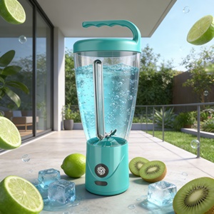 Blender portable robuste rechargeable par USB à 6 lames, 1000 ml, sans BPA, moteur à batterie, mode turbo, anti-fuite, pour mélanger les fruits, voiture - Product Image 3