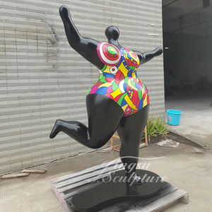 Conception populaire conception moderne western sculpture d'art de grosse femme nue en fibre de verre grandeur nature - Product Image 3