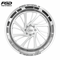 Jantes forgées monobloc en alliage d'aluminium à déport profond 20x10-26x16 polies 8 trous ajustement universel personnalisable