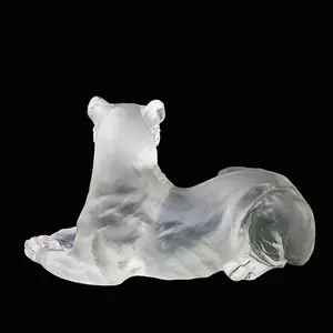 Hot Latest High Grade Crystal Mountain Lion Animal Statue For Home Decoration Hotel Office Display