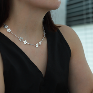 Collier en argent sterling S925 pour femme WENCHI, bijoux en perles superposées de qualité supérieure, plaqué rhodium, forme papillon, cadeau 450g - Product Image 1