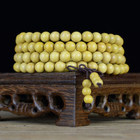 Chapelet en bois de santal naturel perles en vrac 108 perles mala colliers faisant prière perles en bois de rose Bracelet