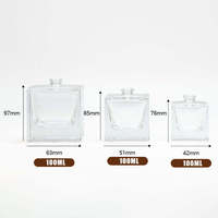 Flacon de parfum carré givré de luxe en verre de haute qualité, design personnalisé, vide, 30 ml, 50 ml, 100 ml, avec boîte