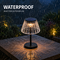 Lampe de table solaire flexible rechargeable à capteur, lampe de nuit en cristal pour mariage, fête, extérieur, patio, décoration de jardin