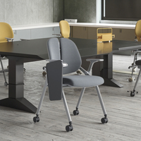 Vente en gros de chaise de formation empilable en maille, cadre métallique, chaise d'étudiant avec tablette pliante pour écrire