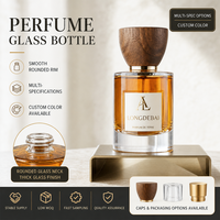 Flacon de parfum rond vide en verre épais transparent avec boîte, 30ML, 50ML, 100ML, 200ML, 250ML, à sertir