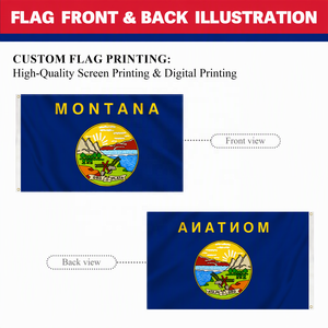 Bandera Personalizada del Estado de Montana de 3 x 5 Pies, Bandera Personalizada con Doble Costura de Poliéster y Ojales de Latón para Fiestas, Desfiles y Decoración - Product Image 3