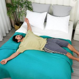 <span class=keywords><strong>Plaid</strong></span> en coton jacquard brodé 100 % coton, confortable <span class=keywords><strong>et</strong></span> douillet, tissé pour toutes les saisons, couleur turquoise - Product Image 5