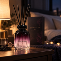 Flacon de parfum en verre rond ombré vide de 100 ml, à large ouverture, pour chambre, salon et collection maison