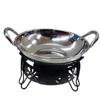 Kompor Alkohol Komersial Restoran Stainless Steel Portabel untuk Asrama Mahasiswa, Set Panci Kecil untuk Bahan Cair, Padat, dan Kering