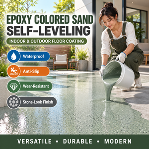 Revêtement de sol époxy liquide durable pour décoration intérieure, couche de finition en sable coloré époxy résistant aux rayures, disponible en OEM - Product Image 6