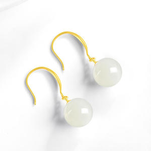 Pendientes de Jade Natural Nefrita con Cuentas de Plata S925, Joyería de Moda para Mujer, Diseño Original, Regalo con Certificado de Tasación D1296 - Product Image 3