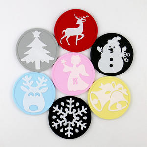 ロゴギフトカスタムソフトゴムPVCコースターカップマットクリスマスシリーズコースターODM/OEMドリンクビールコーヒーコースター - Product Image 2