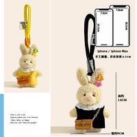 Porte-clés Lapin en Peluche Kawaii au Design Anime, Breloque de Sac Mignonne, Jouet en Peluche Doux pour Filles, Pendentif Durable pour Sac à Dos