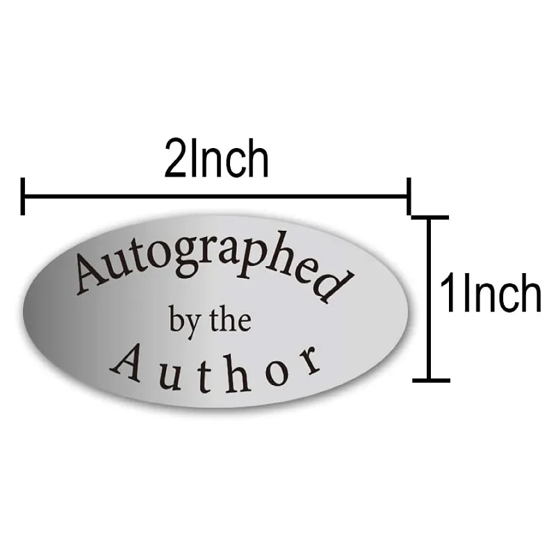 Заводская серебряная фольга с автографом наклейки 1x2 дюйма овальные с автографом от автора наклейки ламинированные наклейки автора