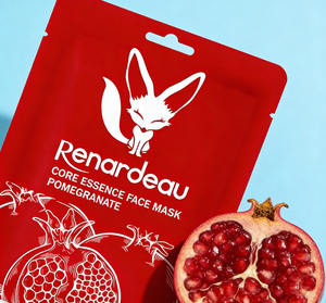 Masque facial en feuille de grenade au squalane OEM/ODM Renardeau – Hydratation et éclaircissement en 1 jour – Soin coréen professionnel à base de plantes - Product Image 1