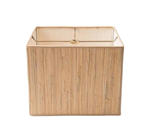 Cream white Linen Texture Rectangular <b>Drum</b> Lampshade Brass Metal Frame <b>Light</b> <b>Shade</b> For Bedroom Desk Lamp - Product Image 3