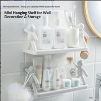 Étagère de douche d'angle murale moderne à un niveau, support de rangement suspendu pour outils de nettoyage en plastique PP