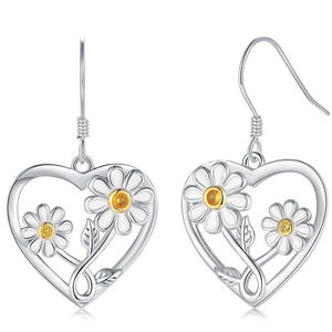 Orecchini Pendenti a Forma di Cuore Tekkei, Placcati in Argento, Regalo Romantico per Donne, Gioielli in Lega Color Oro Bianco, Orecchini Pendenti alla Moda - Product Image 4