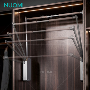 NUOMI HERA Bedroom Wardrobe Hardware Smart Electric <strong>Closet</strong> Metal Clothes Rod Rack Clothes Hanger Pull Down Wardrobe Lift - Product Image 4