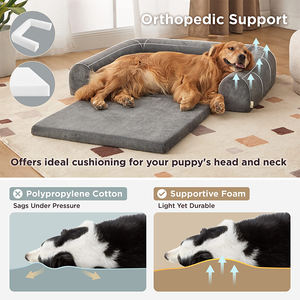 2024 Neue Version Hunde couch bett 2 in 1 Memory Foam Erweiterbares Kissen Ortho pä dische Unterstützung Rosa Wasserdichtes großes Hunde bett - Product Image 5