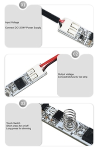 Dimmer Manual com Interruptor 9mm 12V/24V de Baixa Tensão, Economia de Energia, Controlador Sensível Pequeno e Regulável, Perfil de Alumínio - Product Image 6