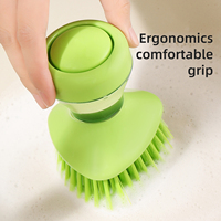 Brosse de nettoyage multifonctionnelle unique pour la cuisine, outils de lavage ménagers, brosse automatique avec stockage intégré, brosse à liquide pour pot