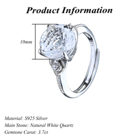Bague en argent sterling 925 plaqué rhodium, sertie de pierres précieuses naturelles de différentes sortes, taille ronde, vente en gros d'usine, pour femme, idéale pour les fêtes et les occasions spéciales