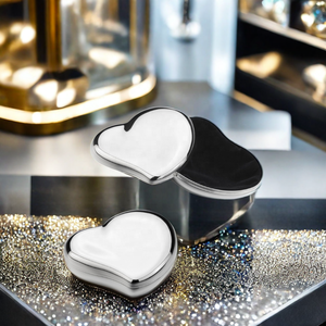 Прямая Продажа с завода, элегантная дизайнерская металлическая Посеребренная шкатулка в форме сердца из сплава, шкатулка для украшений для дома и офиса - Product Image 3