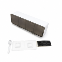 Yunuoxi Organisateur d'épices mural translucide en ABS, détachable, étanche, 4 compartiments, 30,3 cm, étagère de cuisine avec 4 cuillères
