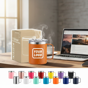 Logo Stainless Steel Double Wall Vacuum <b>Insulated</b> <b>Travel</b> <b>Mug</b> 17oz-24oz Eco-Friendly Temperature Display Minimalist Back School - Product Image 1