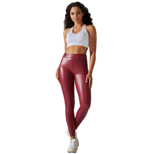 2025 da <span class=keywords><strong>donna</strong></span> <span class=keywords><strong>Leggings</strong></span> Casual in <span class=keywords><strong>ecopelle</strong></span> pantaloni elasticizzati a vita alta con tecnica cucita in tessuto a maglia con controllo della pancia - Product Image 2