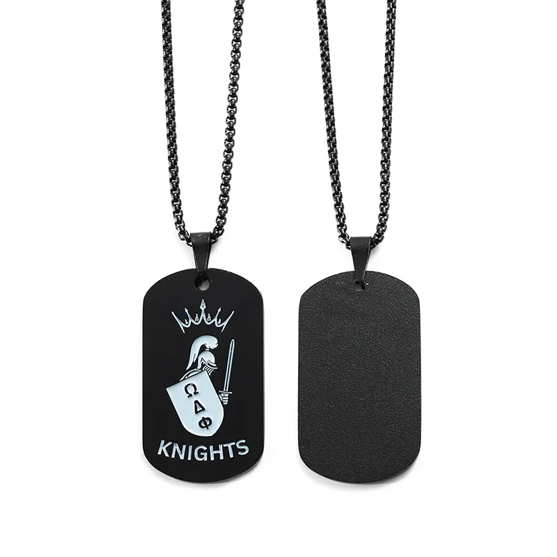 Подвеска с логотипом на заказ для ожерелья Мужская мягкая эмалированная металлическая матовая черная Подвеска для собаки