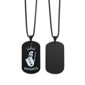 Customised Logo Dogtags Pendants For Necklace Men Soft Enamel Casting Metal Matte Black Dog Tag Pendant