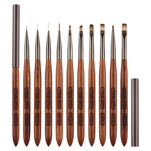 Juego <span class=keywords><strong>de</strong></span> 10 Pinceles para Decoración <span class=keywords><strong>de</strong></span> Uñas con Relieve en Relieve <span class=keywords><strong>de</strong></span> Madera <span class=keywords><strong>de</strong></span> Palisandro, Función <span class=keywords><strong>de</strong></span> Fototerapia, Pincel Triangular para Pintar, Pincel Cuadrado/Redondo, Herramienta para Decoración <span class=keywords><strong>de</strong></span> Uñas - Product Image 6