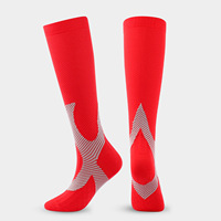 Chaussettes de compression rayées en nylon tricoté, tendance, pour sports de plein air, course à pied, hommes, femmes, adultes, usine ODM du Zhejiang, vente directe