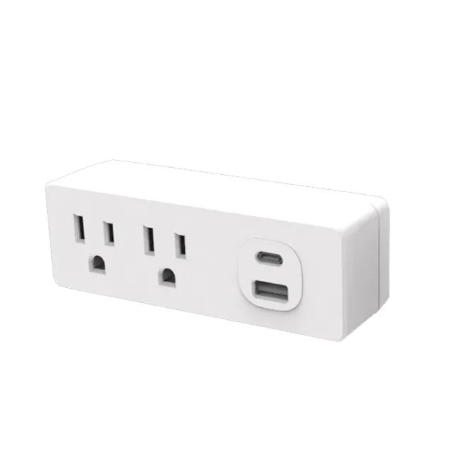 Mini viagem portátil padrão americano, multi 2 vias 1 usb-a 1 tipo c extensor de toque de parede