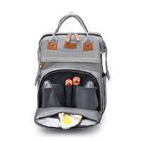 Sac à dos de maternité grande capacité à double bandoulière, pliable, pour couches de bébé, avec doublure en polyester et motif lettre – Offre spéciale