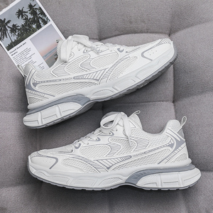 Nuove <span class=keywords><strong>scarpe</strong></span> Casual da <span class=keywords><strong>uomo</strong></span> con maglia argentata in maglia pesante traspirante e Sole spesse che aumentano di altezza per lo sport e la corsa - Product Image 2