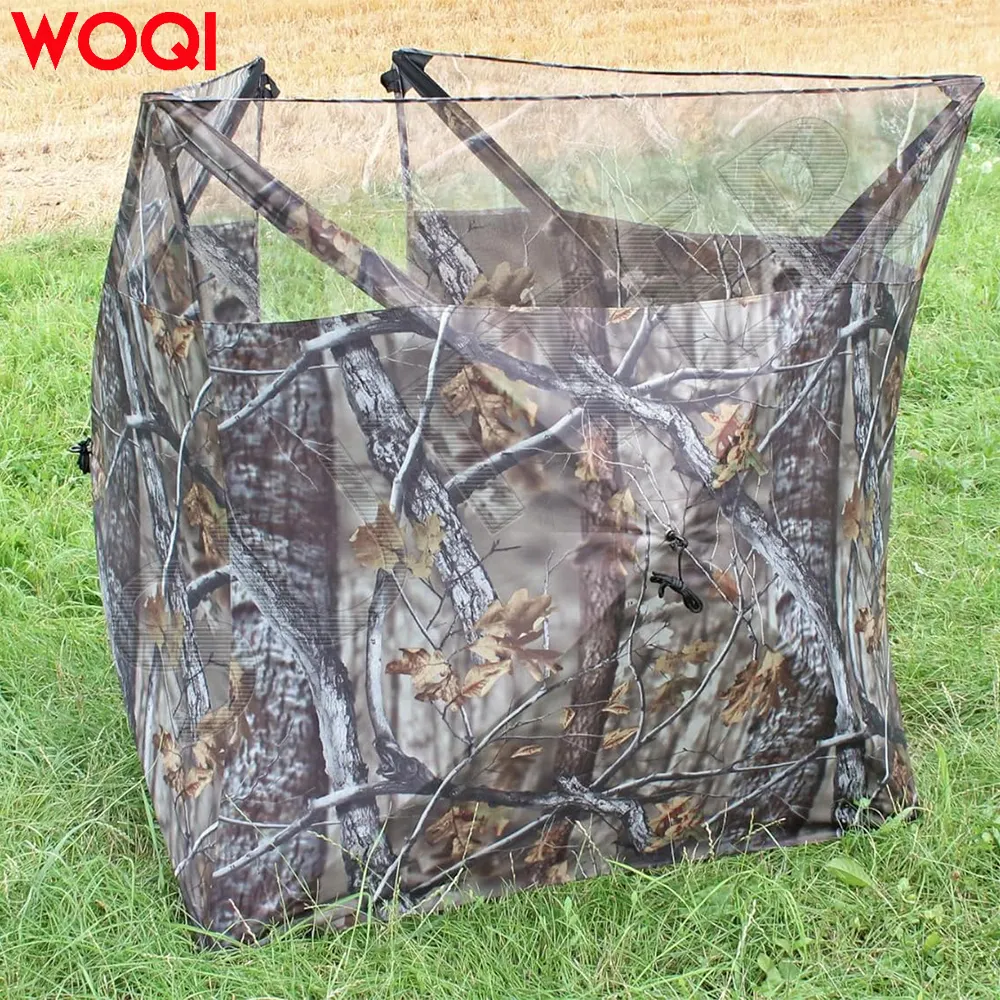 WOQI Hot Selling Camouflage wasserdicht dreiseitig Perspektive Jagdzaun Zelt Camping Pop-up Zelt