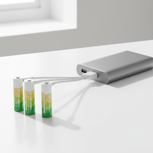 Портативный перезаряжаемый литий-ионный аккумулятор AAA AA 9V + зарядное устройство Type-C, долговечные перезаряжаемые батареи с сертификатом KC - Product Image 2