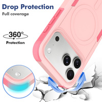 Funda Híbrida 2 en 1 de TPU y PC con Anillo Magnético Resistente para iPhone 16 17 18 Pro Max, Carcasa Protectora a Prueba de Golpes con Protección para la Cámara
